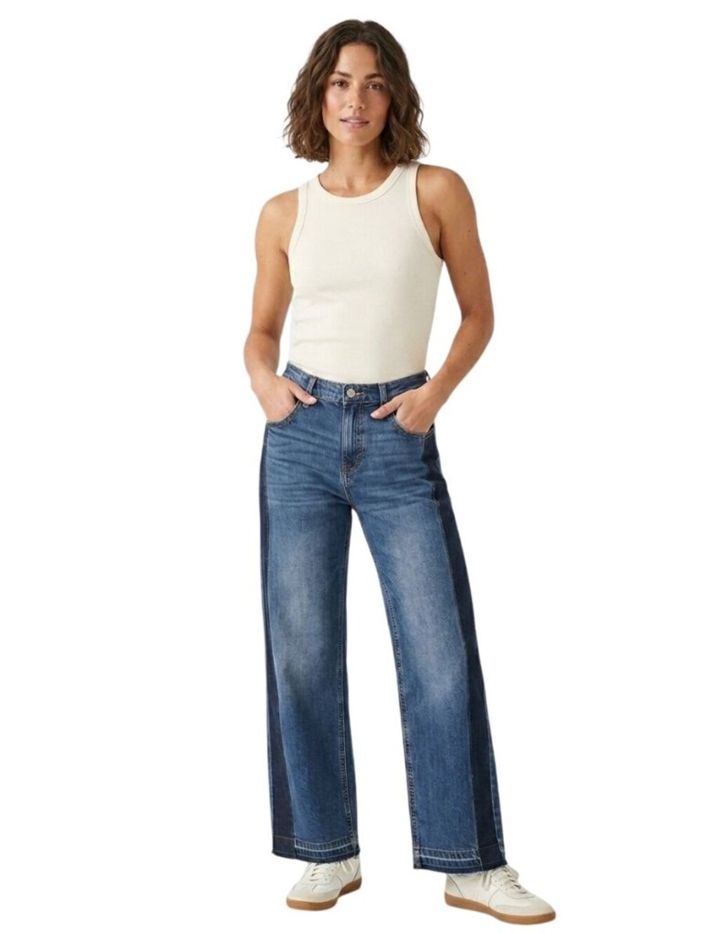 Lucky Brand NWT Wide Leg High Rise Two Tone Jeans 2025 Size 2/26L